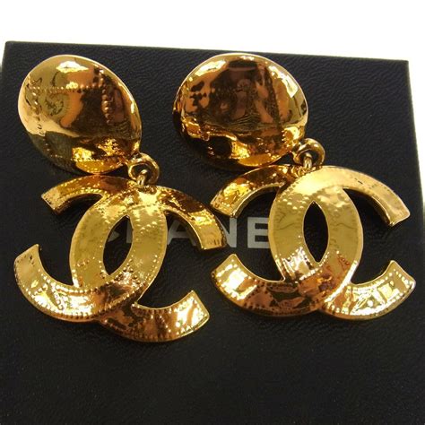 clip-on chanel earrings|Chanel clip on earrings vintage.